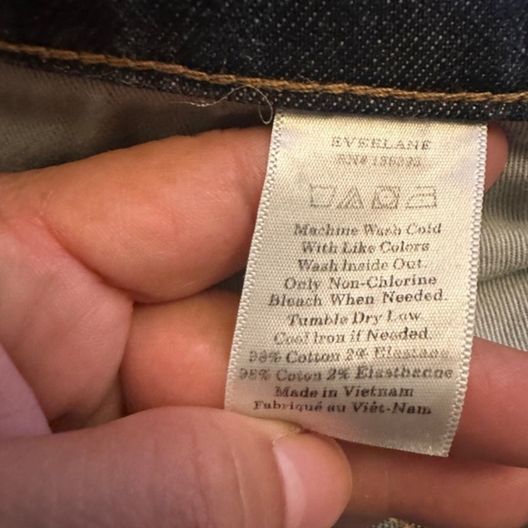 EVERLANE Straight Leg Jeans High Rise Raw Hem Medium Wash Size 30 College School - Picture 10 of 12